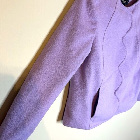 Talbots Brushed Italian Wool Scalloped Edge Jacket Lilac 6P - Picture 2 of 7